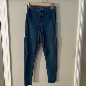 Topshop Moto Joni Women’s Stretchy Blue Jeans. Size 28W 20L. High-waisted.
